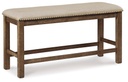 Moriville Nutmeg Counter Height Upholstered Dining Bench