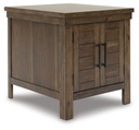 Moriville Tobacco Brown Rectangular End Table with Cabinet