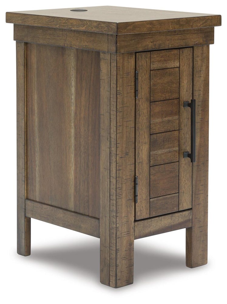 Moriville Tobacco Brown Chairside End Table with USB Charging