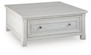 Robbinsdale Antiqued White Lift-Top Cocktail Table with Drawer