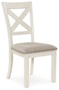 Robbinsdale Light Gray Upholstered X-Back Dining Side Chair