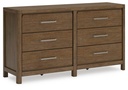 Cabalynn Light Brown 6-Drawer Dresser