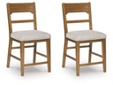 Cabalynn Upholstered Barstool (Oatmeal/Light Brown)