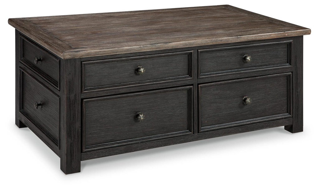 Tyler Creek Weathered Grey-Brown Lift-Top Cocktail Table with Drawers