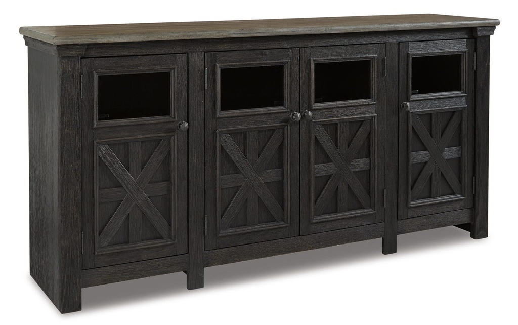 [W736-68] Tyler Creek Extra Large TV Stand with Glass Doors