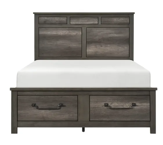 Queen Platform Bed with Footboard Storage