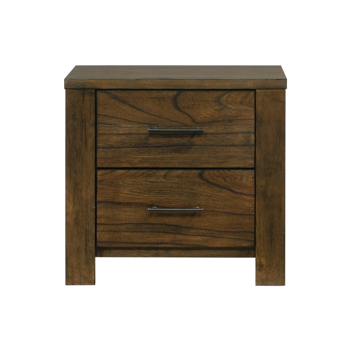 Sullivan Wire-Brushed Oak 2-Drawer Nightstand