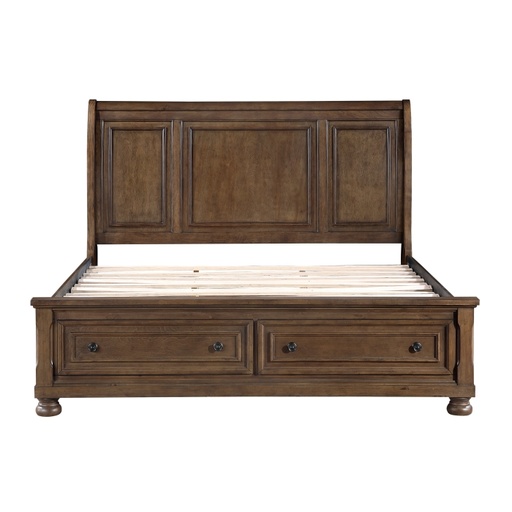 [1718BRK] Begonia Bed with Storage (Dark Brown) (King)