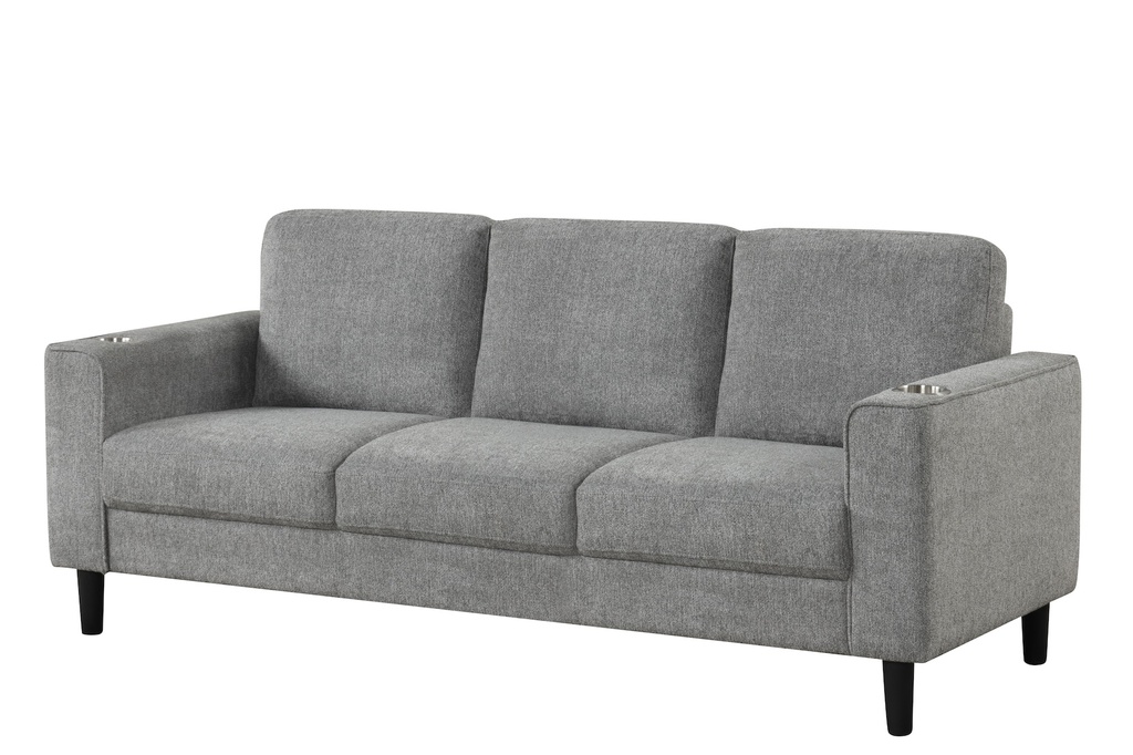 Sierra Tailored Modern Living Room Sofa (Grey - Track Arm)