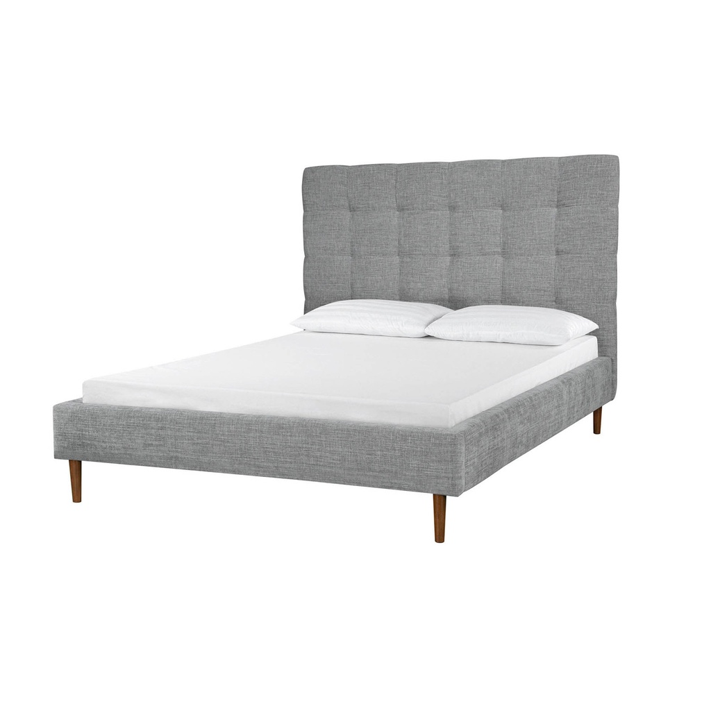 Slate Blue Curved Velvet Bed