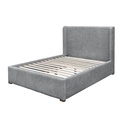Grey Linen Winged Bed