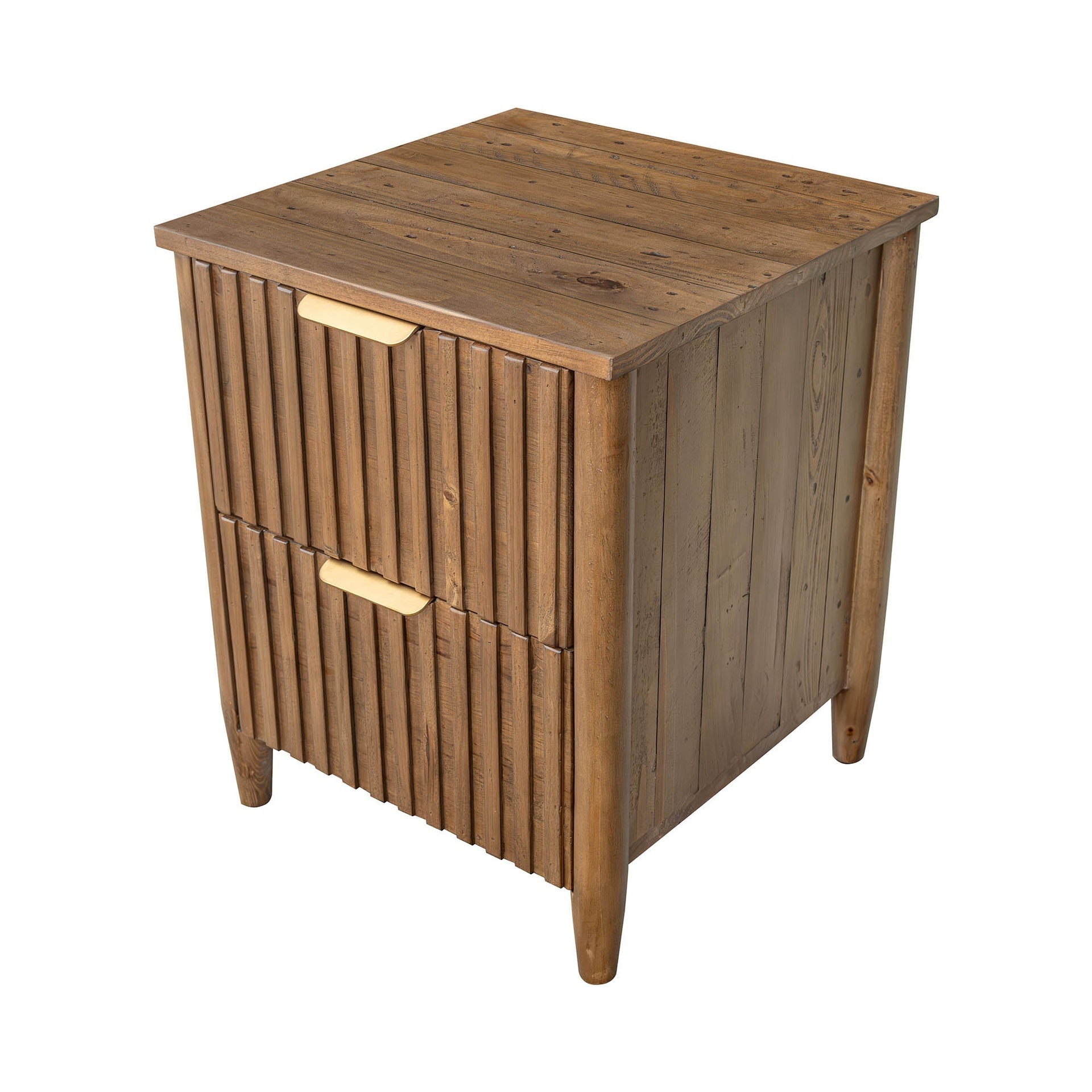 Cashew Slatted Front Nightstand 5