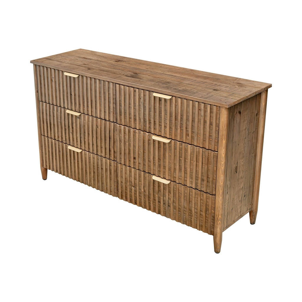 Dark Walnut Plank 6-Drawer Dresser