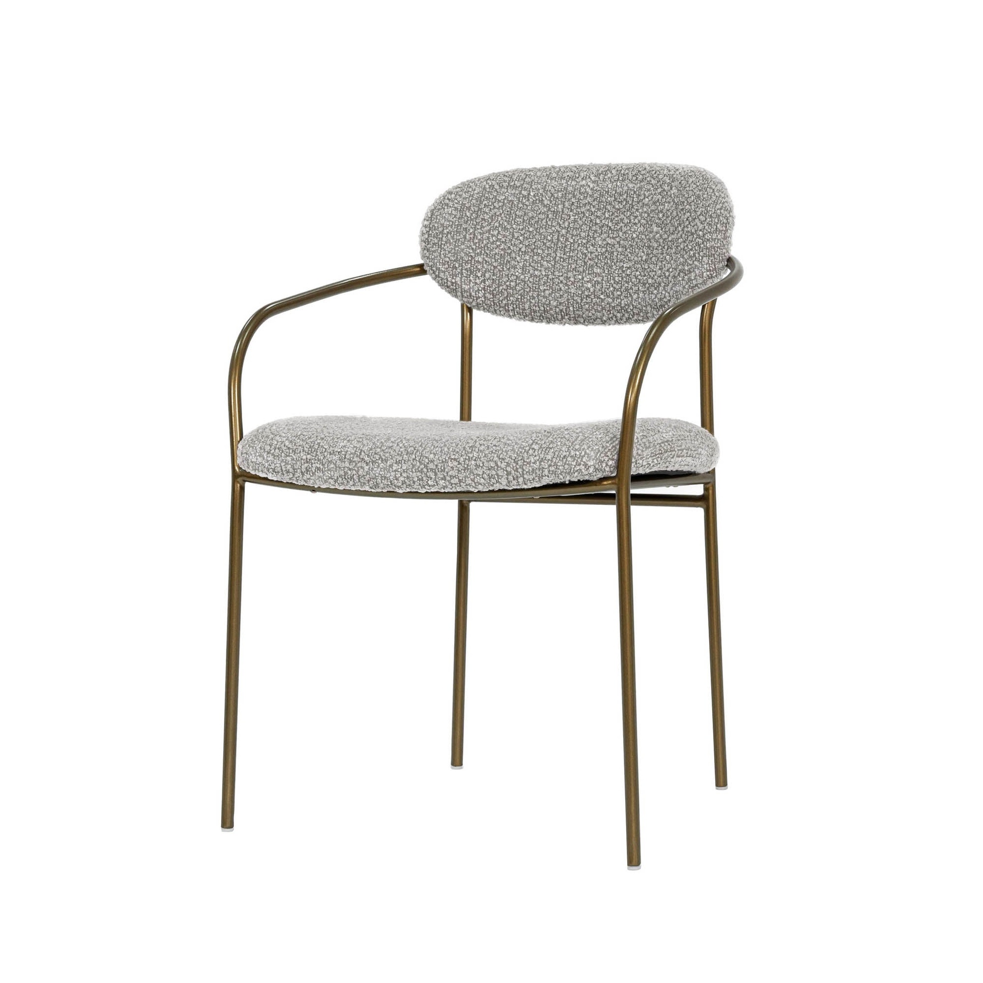 Oatmeal Upholstered Arm Dining Chair 5