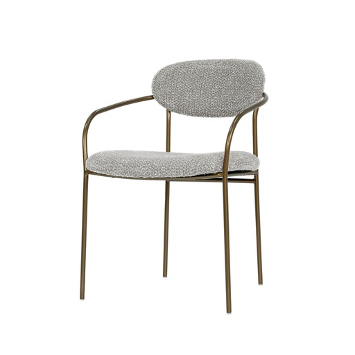 Oatmeal Upholstered Arm Dining Chair 5