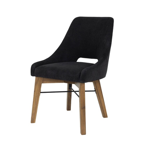 [GIA038-BRN/BLK] Gia Curved Dining Chair (Graphite Grey/Warm Pecan)