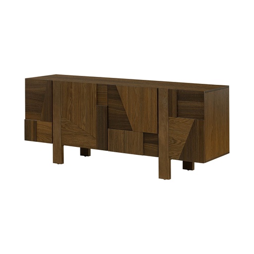 Chevron Walnut Puzzle-Panel Sideboard 5