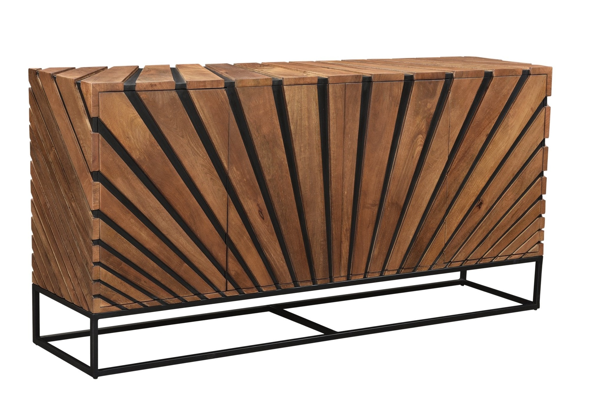 Grid Pattern Metallic Sideboard 5