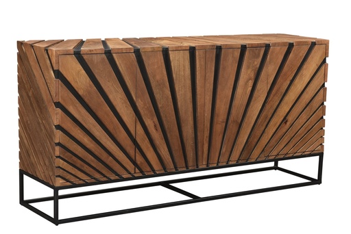 Grid Pattern Metallic Sideboard 5