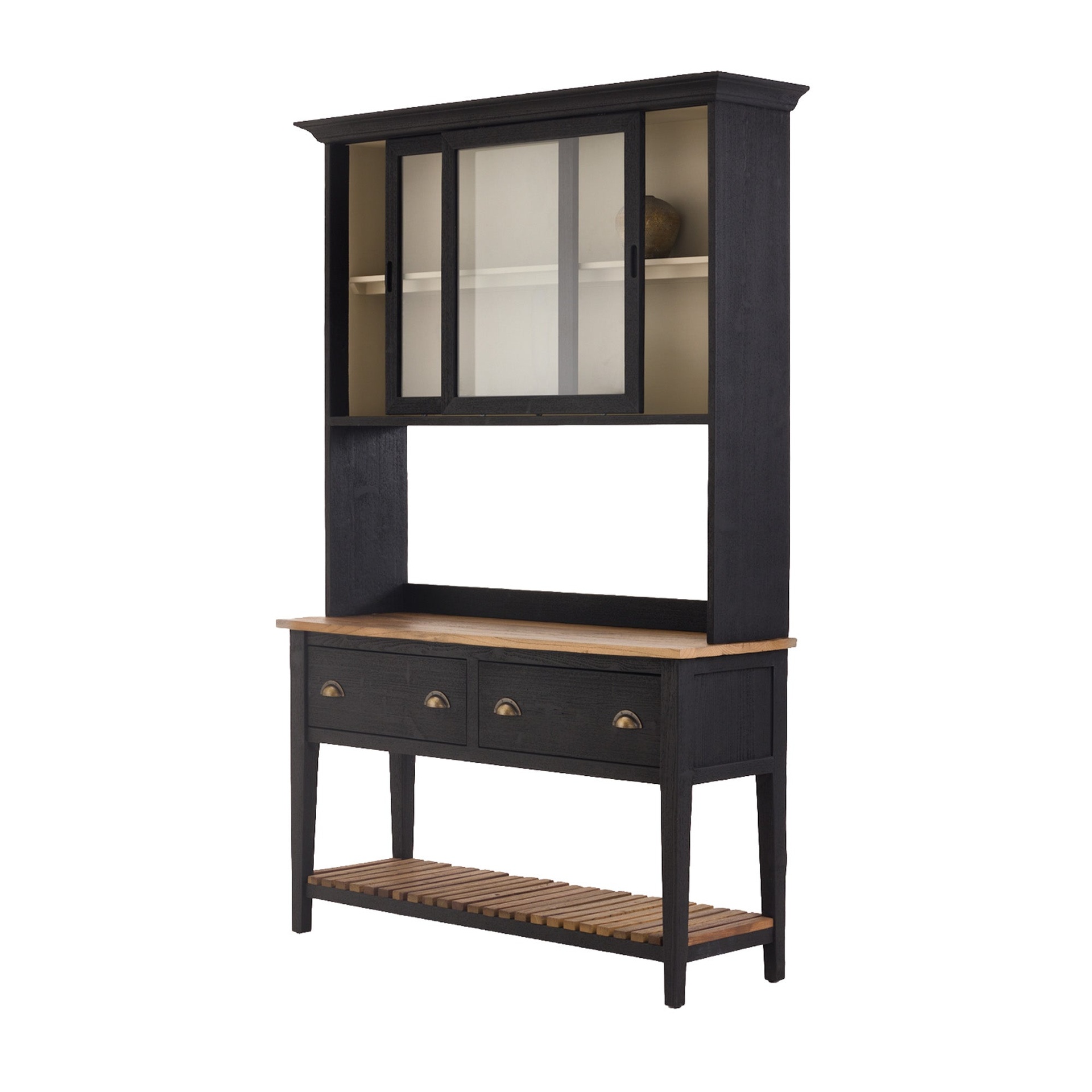 Black Sliding Glass Hutch 5
