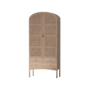 Arched Rattan Cane Tall Cabinet