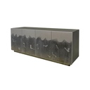 Distressed Pewter Abstract Sideboard