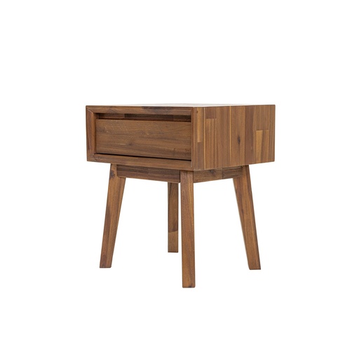 [GIA001-BRN] Gia 1 Drawer Nightstand (Warm Pecan)