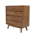 Crosshatch Wood 5-Drawer Chest