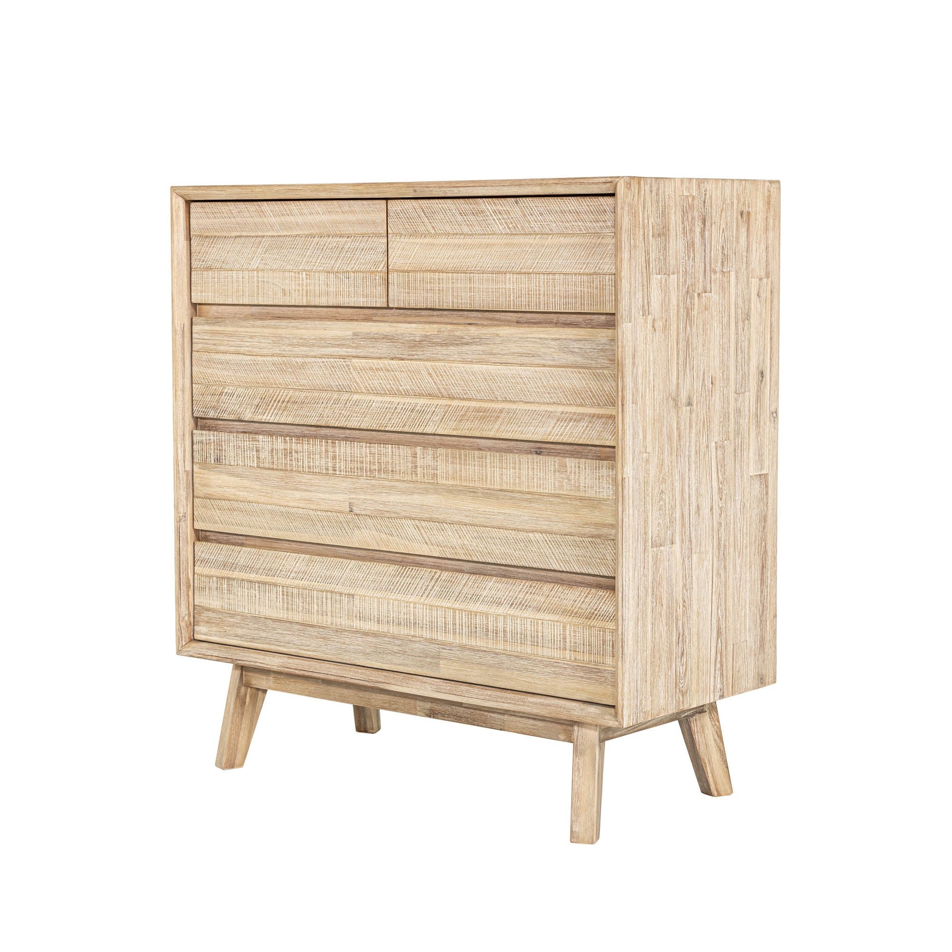 Crosshatch Wood 5-Drawer Chest 5