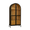 Round-Foot Oak Display Cabinet