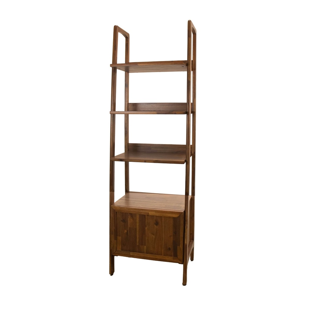 White Geometric Asymmetric Bookcase