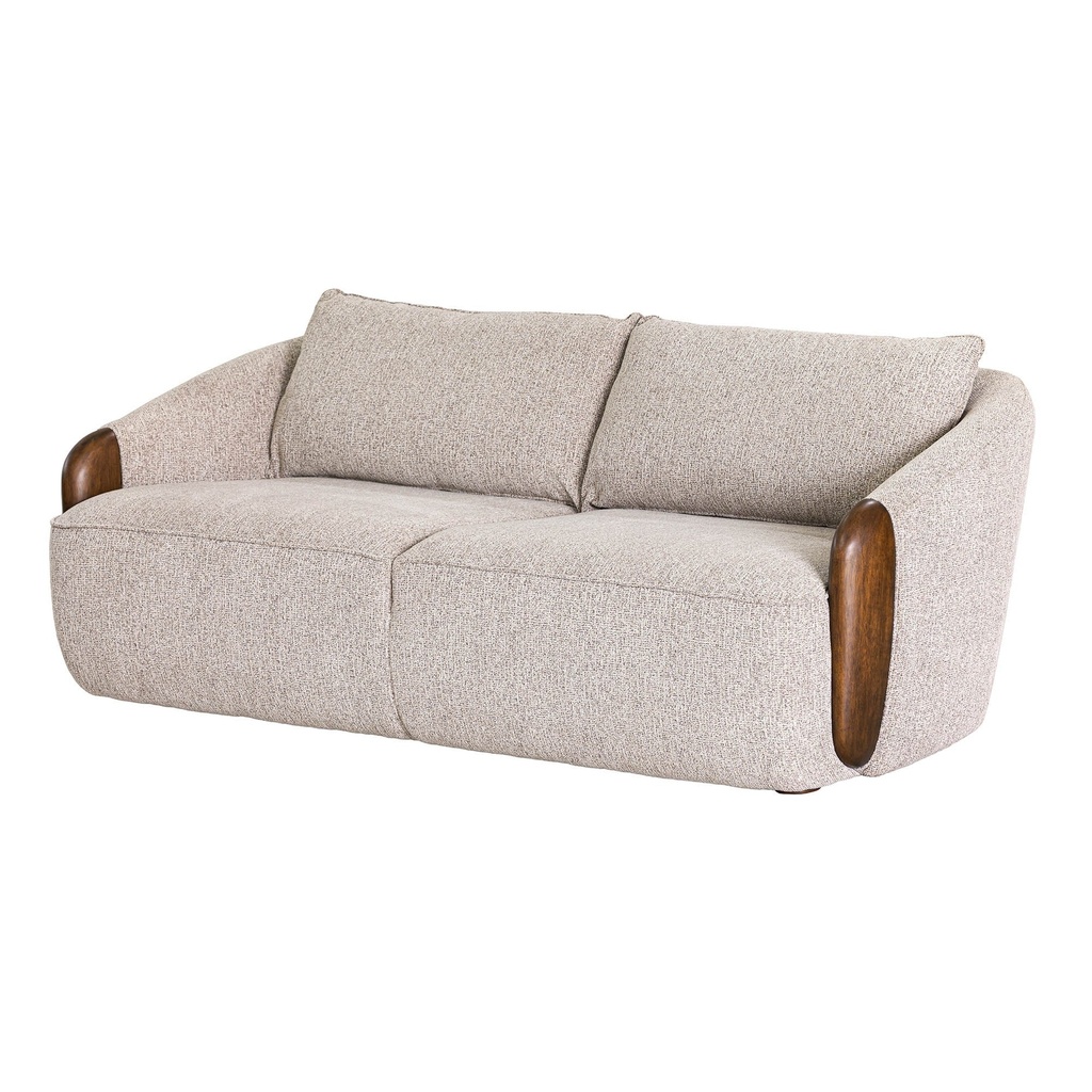 Taupe Wood-Frame Sofa