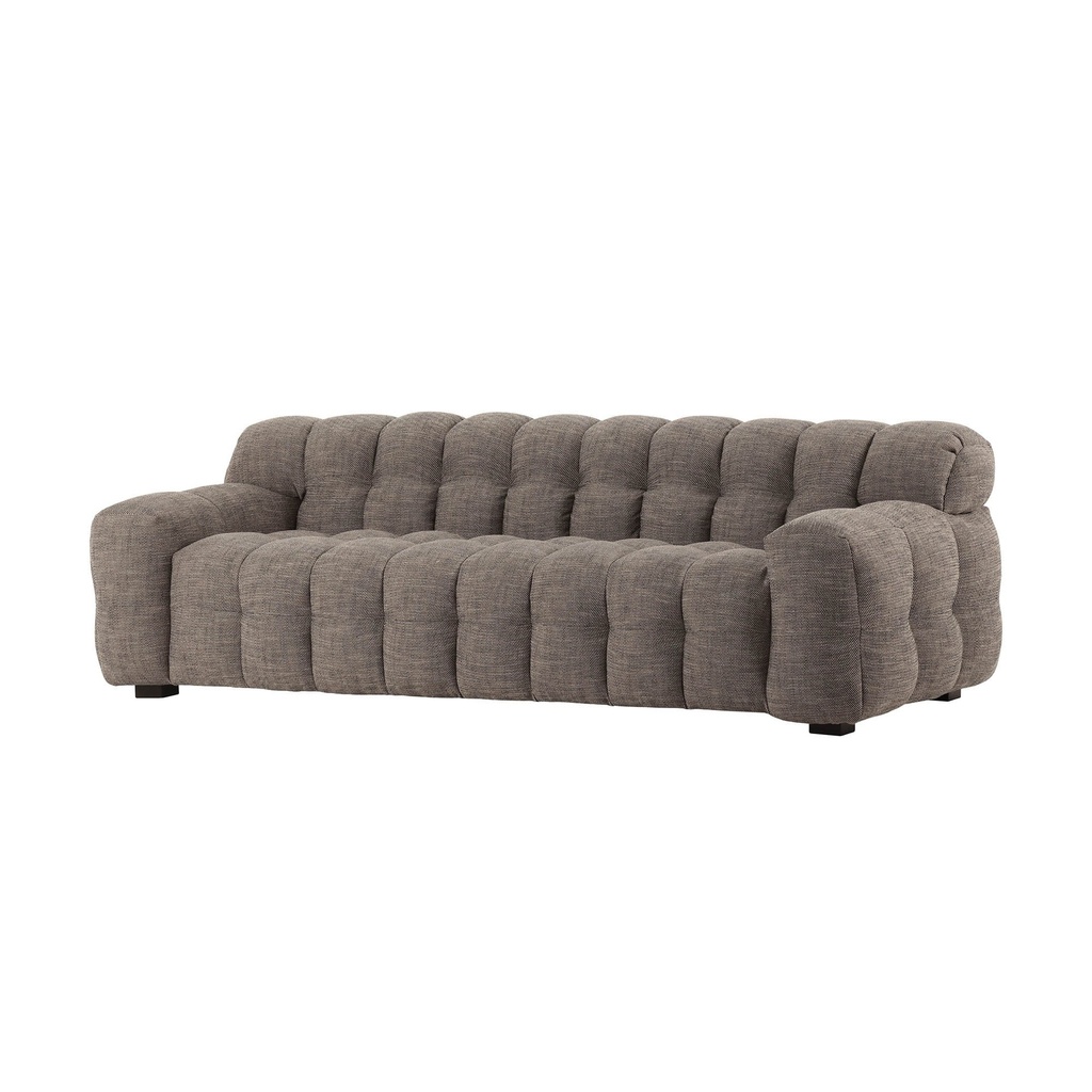 Cream Wood-Trim Sofa