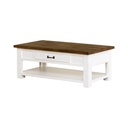 White and Wood Farmhouse Coffee Table