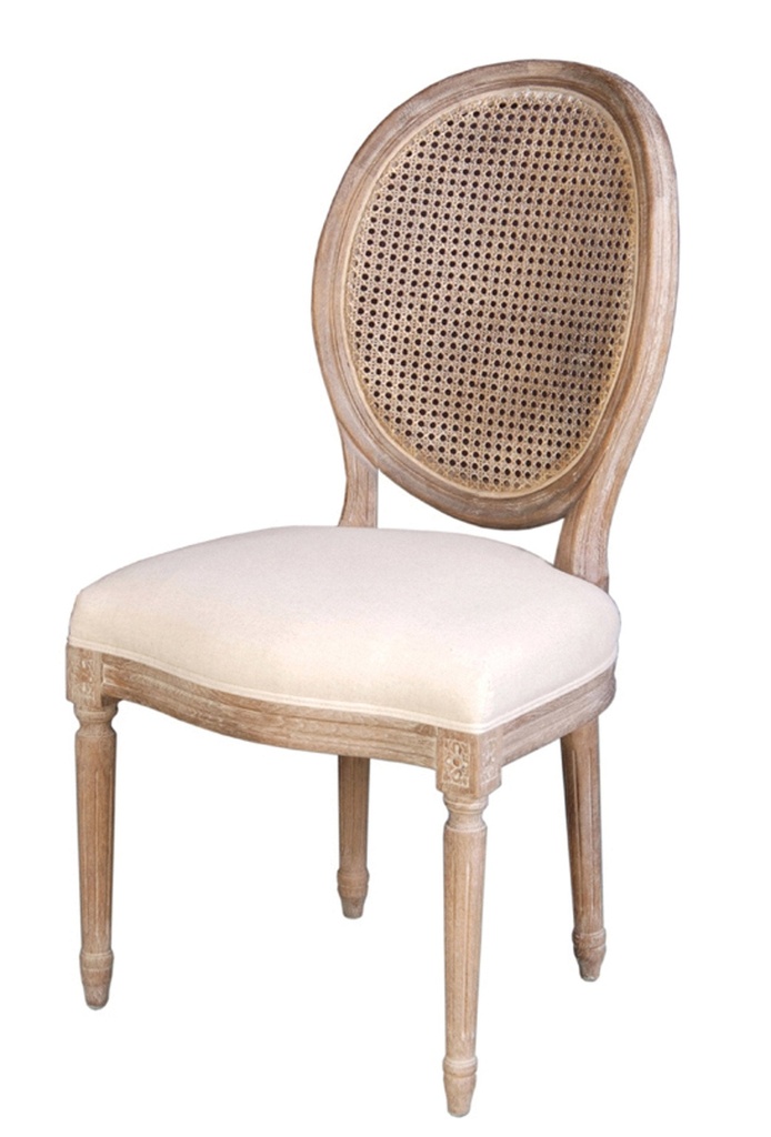 Napoleon Dining Chair with Cane Back (Antique Linen)