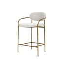 Gold Frame Boucle Counter Stool