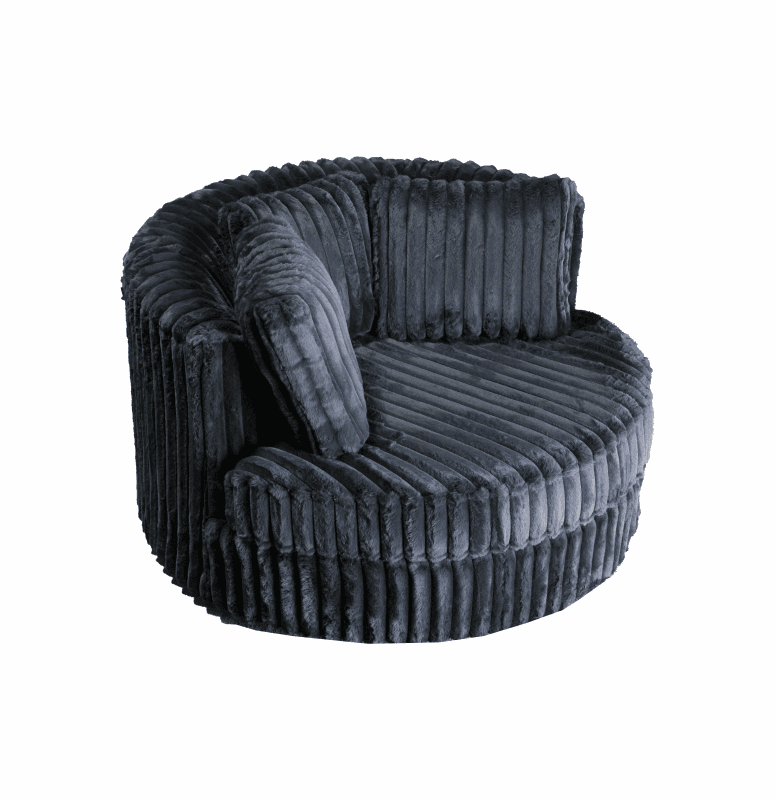 Onyx Round Corduroy Swivel Chair