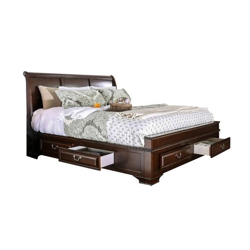Milton Storage Bed (Brown Cherry) (King)