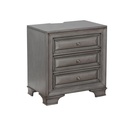 Milton Nightstand with USB Port and LED Lights (Grey)