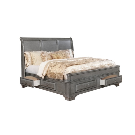 Milton Storage Bed (Grey) (Queen)