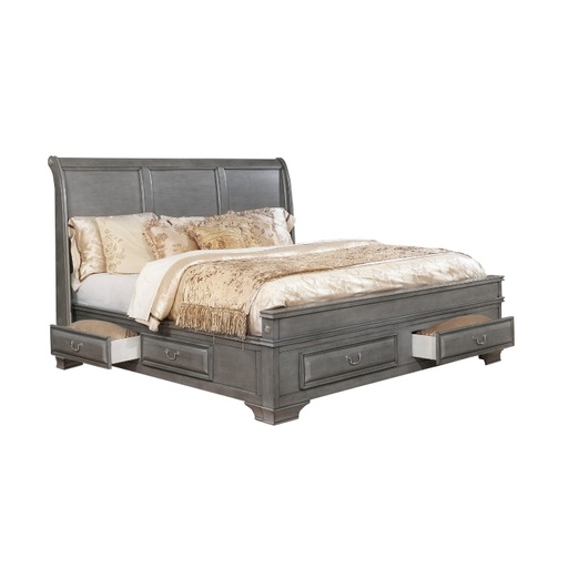 Milton Storage Bed (Grey) (King)