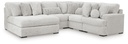 Cuddle Plush Arctic 5-Piece Sectional with Left-Facing Chaise