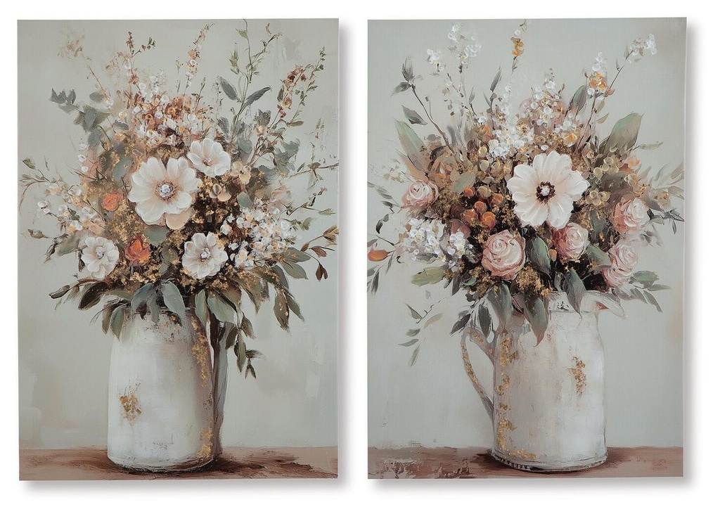 [A8000476] Faisaldon Floral Canvas Wall Art Set of 2