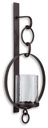 Ogaleesha Bronze and Glass Wall Sconce Candle Holder