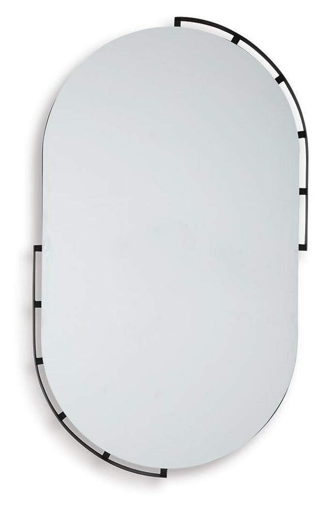 [A8010403] Valkings Black Metal Oval Accent Mirror