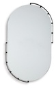 Valkings Black Metal Oval Accent Mirror