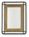 Beelman Black Metal and Wood Accent Mirror