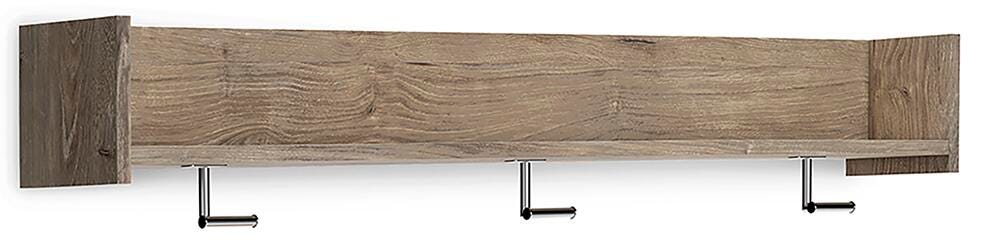 [EA2270-151] Oliah Light Oak Wall Mounted Coat Rack with Shelf