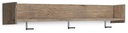 Oliah Light Oak Wall Mounted Coat Rack with Shelf