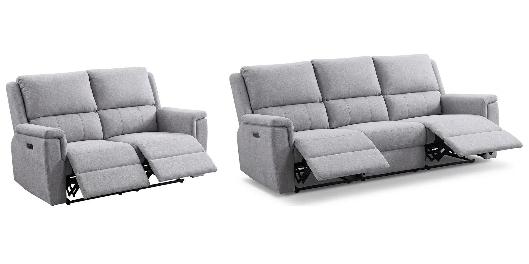Apex 2 Piece Power Reclining Sofa and Loveseat Set (Grey) 6